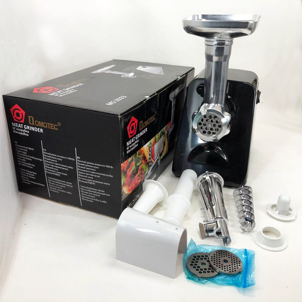 Электрическая мясорубка соковыжималка DOMOTEC MS-2023 2800 Вт, томаты с насадками, мясорубка для мяса