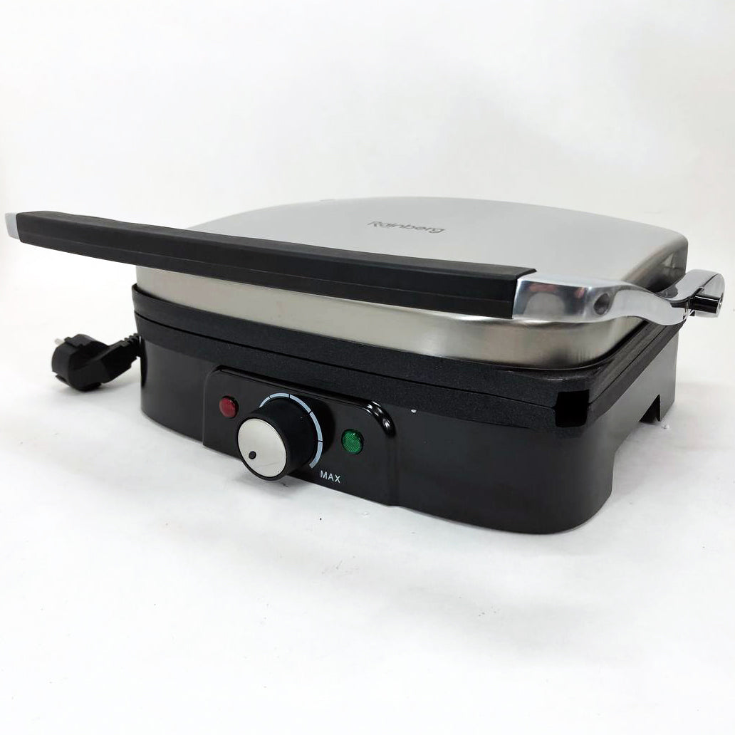Гриль прижимной Rainberg RB-5413 терморегулятор антипригарный 3200 Вт нержавеющая сталь