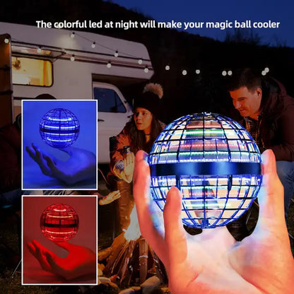 Летающий шар спиннер светящийся FlyNova Pro Gyrosphere игрушка мяч бумеранг, игрушка летающий шар