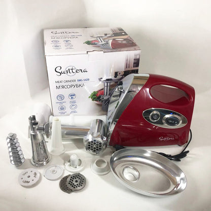 Электромясорубка Suntera SMG-5420R 1800 Вт, электромясорубка соковыжималка для томатов, мясорубка для дома