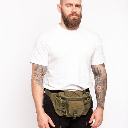 Сумка поясная тактическая / Мужская сумка на пояс / Армейская сумка. Цвет: зеленый