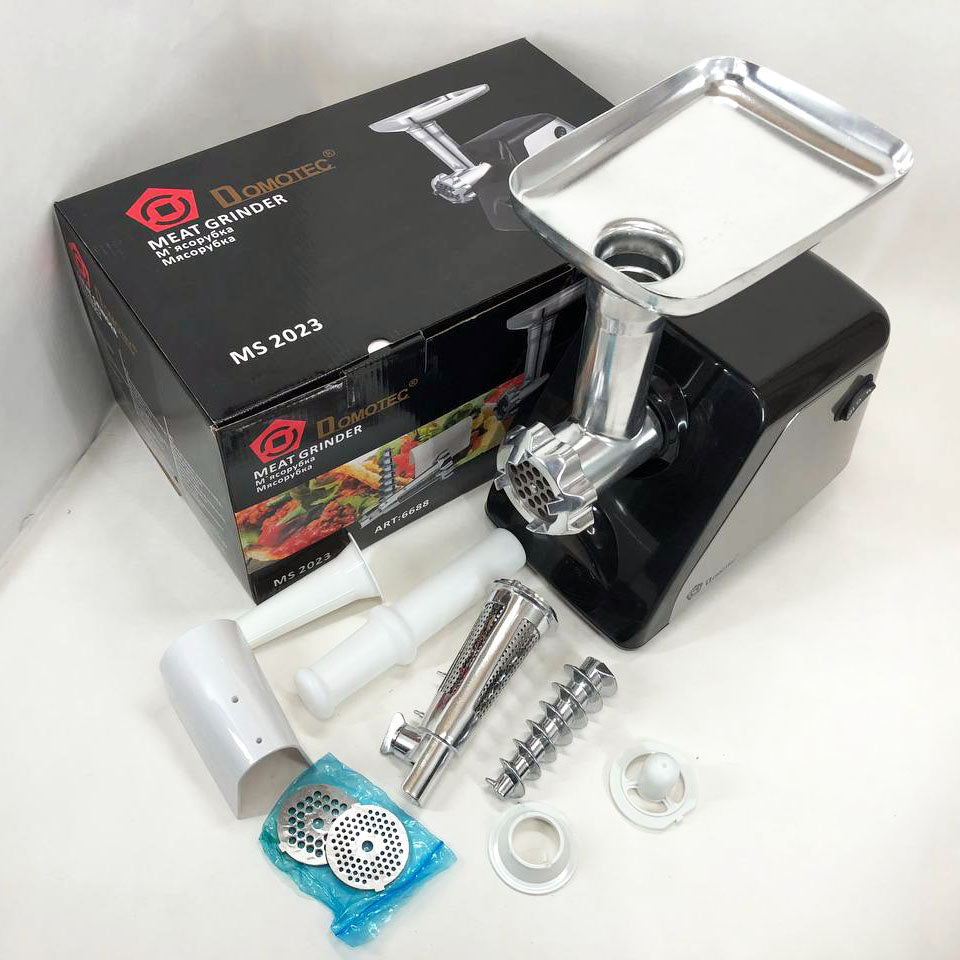 Электрическая мясорубка соковыжималка DOMOTEC MS-2023 2800 Вт, томаты с насадками, мясорубка для мяса