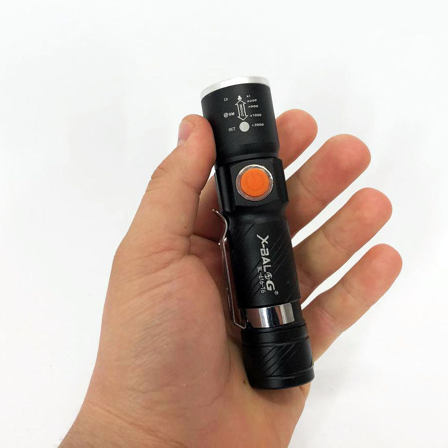 Фонарь ручной аккумуляторный тактический X-Balog BL-616-T6 с зарядкой от павербанков с USB