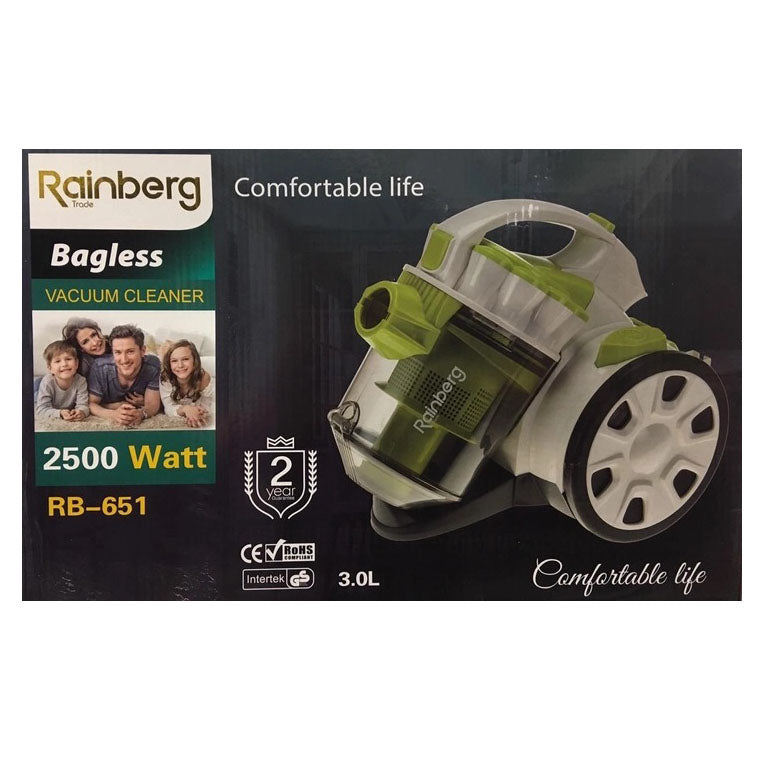 Пылесос без мешка Rainberg RB-651 TB контейнерный 2500 Вт, шнур 3,2 метров с колбой объёмом 3 л