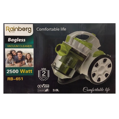Пылесос без мешка Rainberg RB-651 TB контейнерный 2500 Вт, шнур 3,2 метров с колбой объёмом 3 л