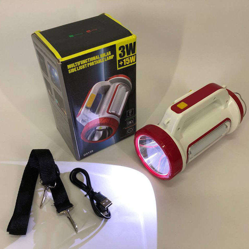 Фонарь кемпинговый с солнечной панелью 5158-LED-COB power bank, кемпинговый фонарь-лампа. Цвет: красный