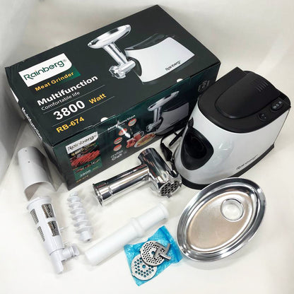 Электромясорубка с соковыжималкой Rainberg RB-674 3000W, электромясорубка для шинковки, мощная мясорубка