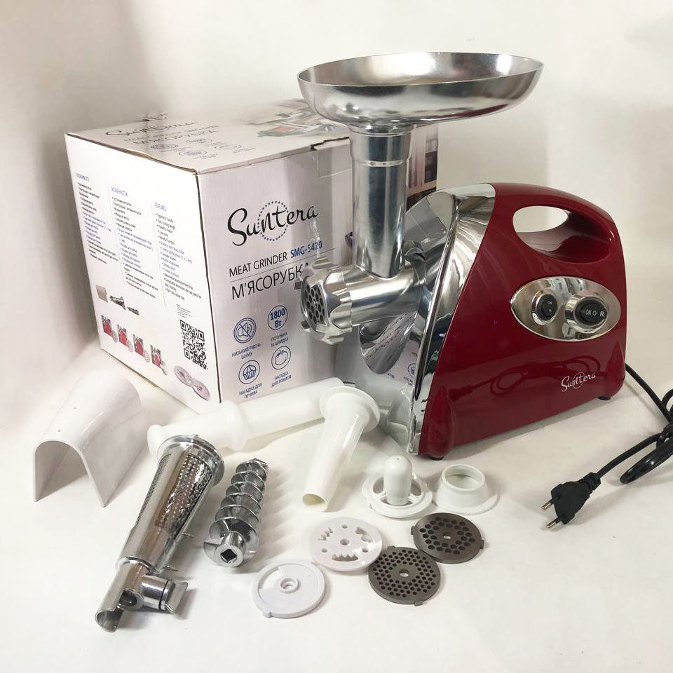 Электромясорубка Suntera SMG-5420R 1800 Вт, электромясорубка соковыжималка для томатов, мясорубка для дома