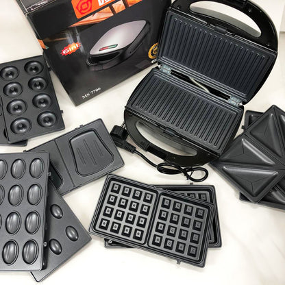 Мультипекарь 6в1 со съемными формами Domotec MS-7706, сендвичница 4в1, домашний гриль для шаурмы