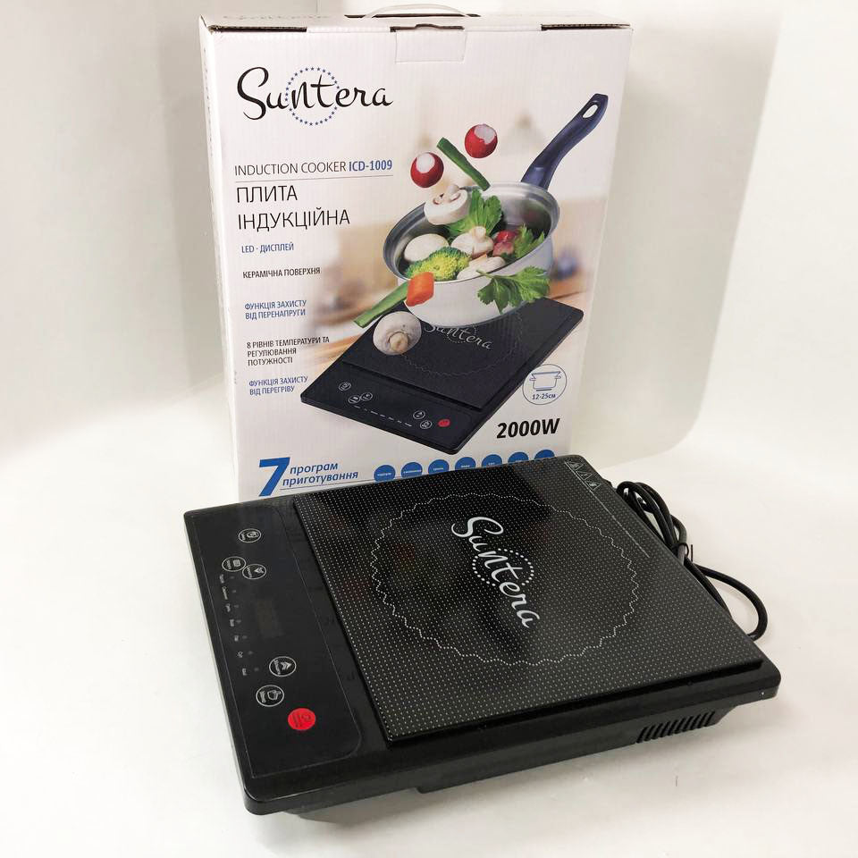 Электроплитка Suntera ICD-1009 2000 Вт индукционная плита мини, плита инфракрасная, сенсорные электроплиты