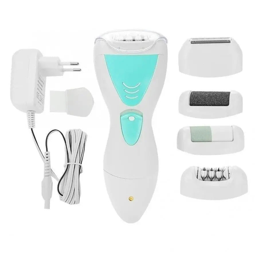 Эпилятор Gemei GM-7006 4в1 - Профеcсиональный беспроводной эпилятор бритва с насадками триммер + пемза