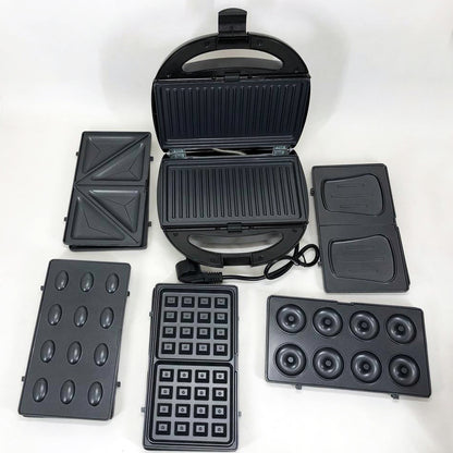 Мультипекарь 6в1 со съемными формами Domotec MS-7706, сендвичница 4в1, домашний гриль для шаурмы