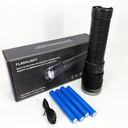 Фонарь ручной модели Police AK138-1 WHITE LASER LED PM60-TG 8х18650, USB-зарядка, Power Bank, зум