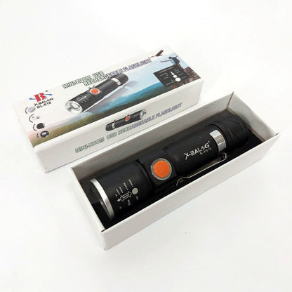 Фонарь ручной аккумуляторный тактический X-Balog BL-616-T6 с зарядкой от павербанков с USB