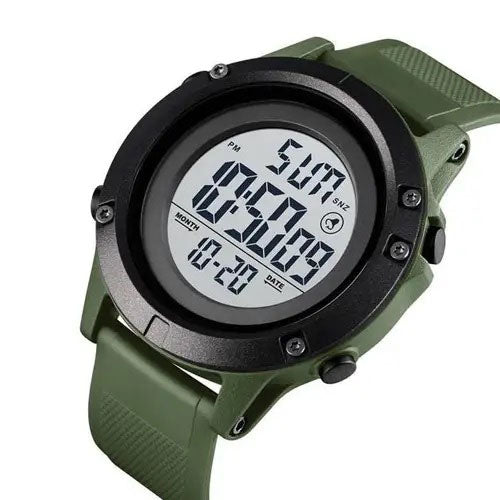 Часы наручные мужские SKMEI 1508AGWT ARMY GREEN-WHITE, Водонепроницаемые мужские часы. Цвет: зеленый