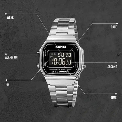 Часы наручные мужские SKMEI 1647SI, армейские часы противоударные, модные мужские часы