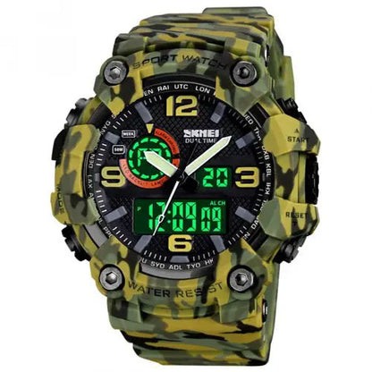 Часы наручные мужские SKMEI 1520CMGN CAMO GREEN, часы военные мужские, для военнослужащих. Цвет: камуфляж