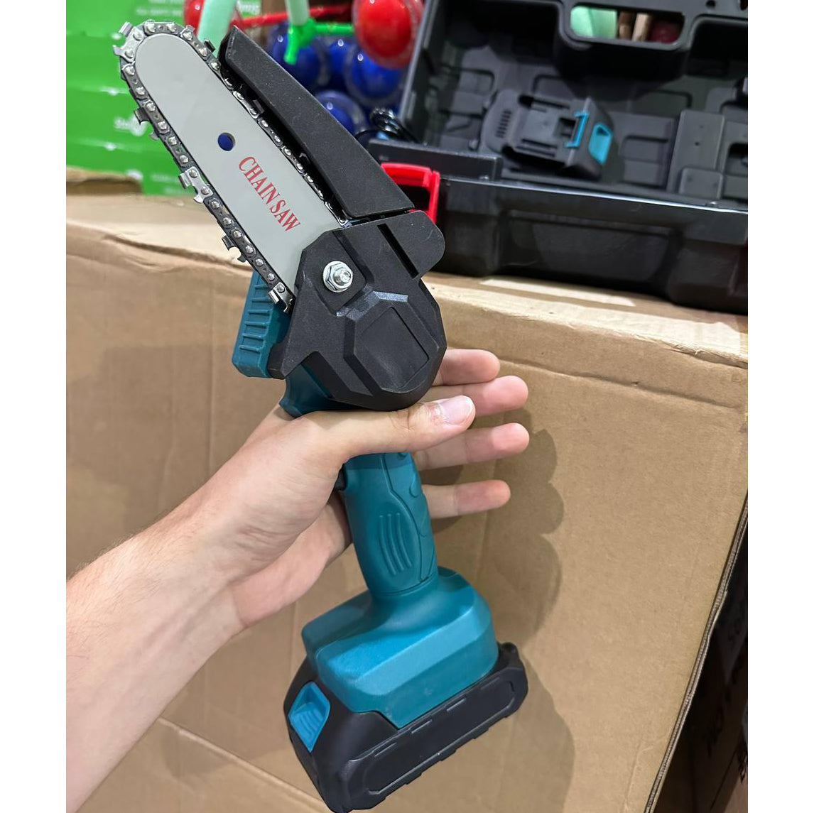 Мини пила 10см аккумуляторная с двумя аккумуляторами в кейсе, аккумуляторная минипила сучкорез