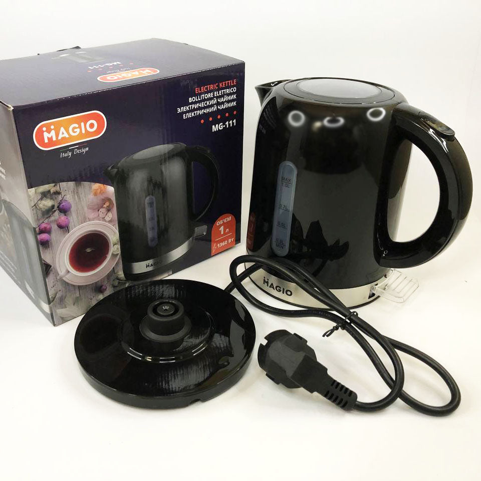 Электрочайник Magio MG-111 1 л, маленький электрочайник, хороший электрический чайник, бесшумный чайник