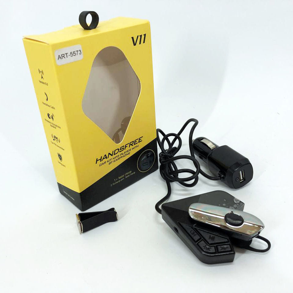 Трансмиттер FM V11 BT с Bluetooth гарнитурой модулятор, блютуз фм передатчик для автомагнитолы