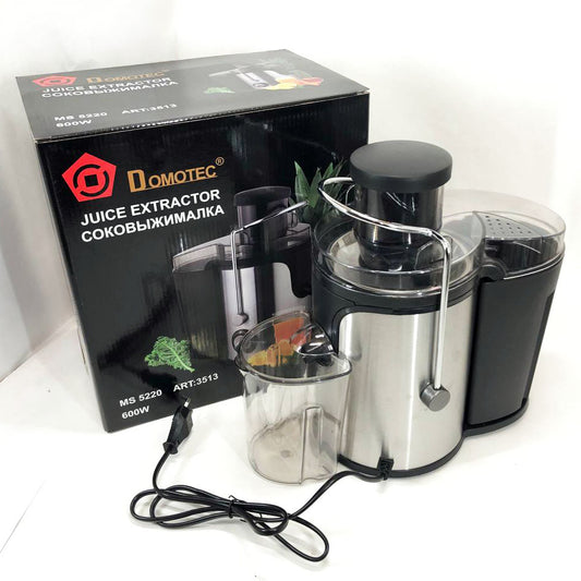 Электрическая соковыжималка Domotec MS-5220/3513 2 скорости отжима 600 W, соковыжималка для моркови