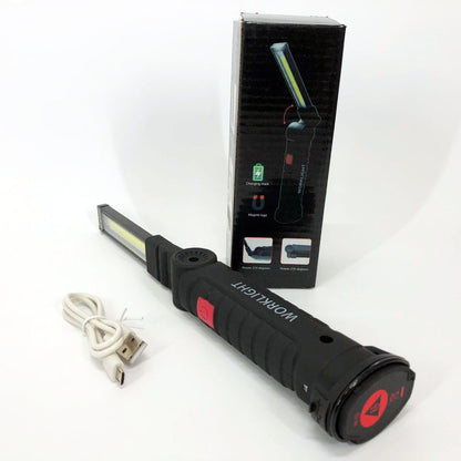 Светодиодный фонарь кемпинг W52 SMD + COB, красный + белый, магнит, крючок, кемпинговый складной фонарь