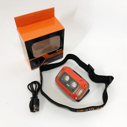Фонарь налобный WH-0218-XPG(white+yellow)+SMD(red), Налобный фонарь для туризма рыбалки и охоты