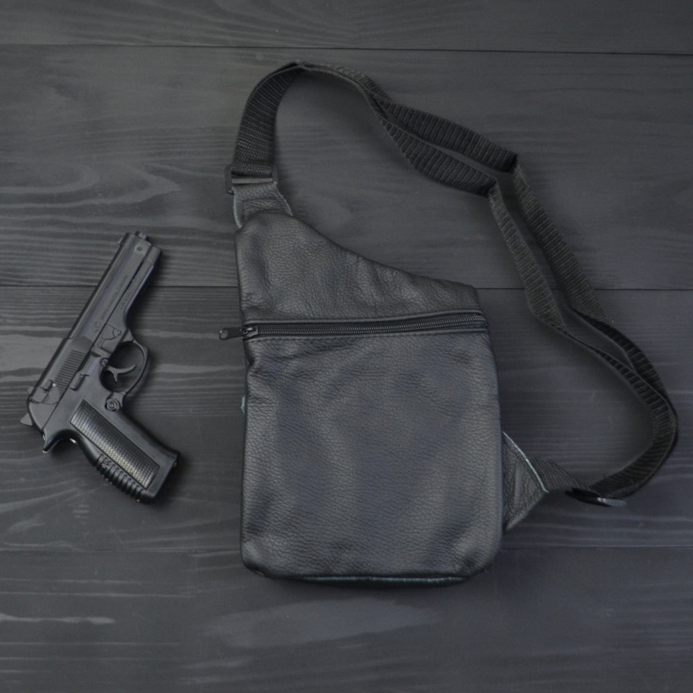 Мужская сумка из натуральной кожи, тактическая сумка - мессенджер черная, тактическая сумка на грудь