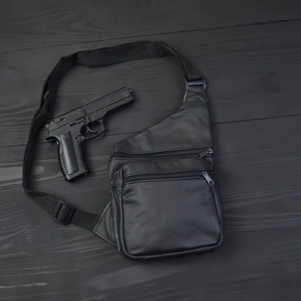 Мужская сумка из натуральной кожи, тактическая сумка - мессенджер черная, тактическая сумка на грудь
