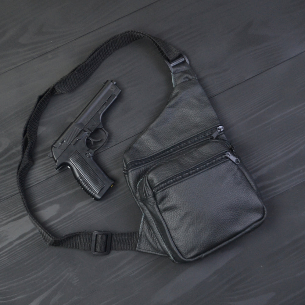 Мужская сумка из натуральной кожи, тактическая сумка - мессенджер черная, тактическая сумка на грудь