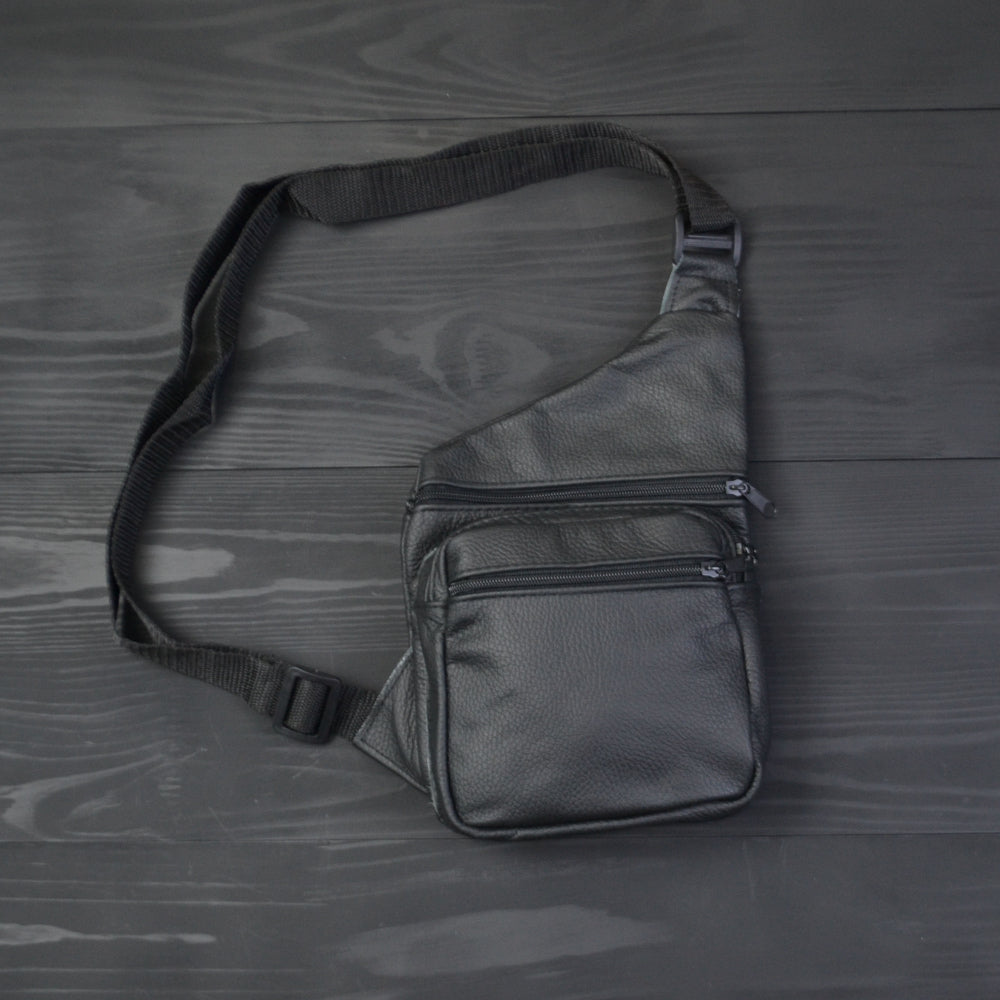 Мужская сумка из натуральной кожи, тактическая сумка - мессенджер черная, тактическая сумка на грудь