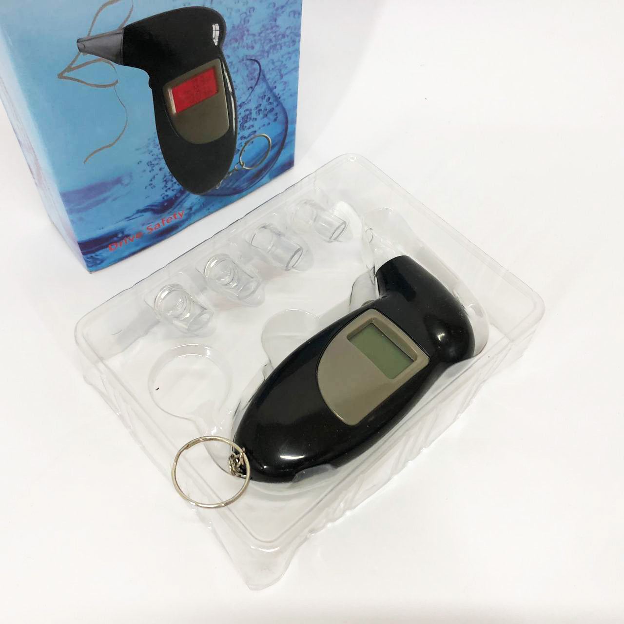 Алкотестер цифровой с мундштуками, Хороший алкотестер, Алкотестер алкоголя персональный, Цифровий драгер