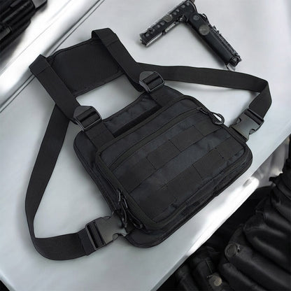 Нагрудная тактическая сумка мужская, сумка через плечо черная разгрузка