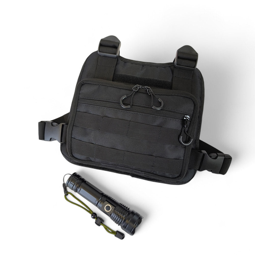 Нагрудная тактическая сумка мужская, сумка через плечо черная разгрузка