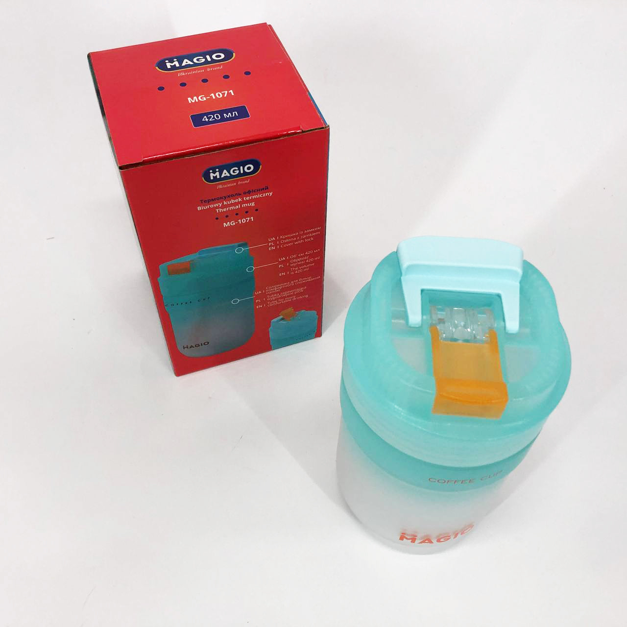 Термокружка офисная Magio MG-1071 420 мл, Термос туристический для напитков, Термосы для фитнеса