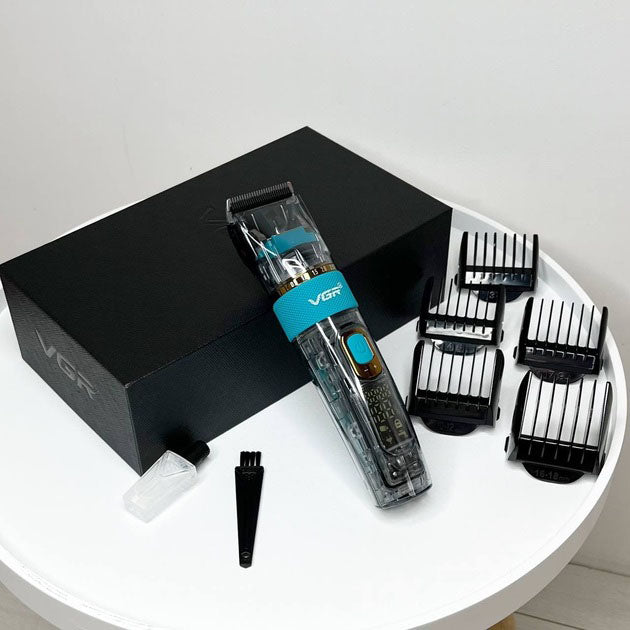 Машинка для стрижки волос и бороды VGR V-695 с LED дисплеем IPX7 влагозащита, Окантовочная машинка