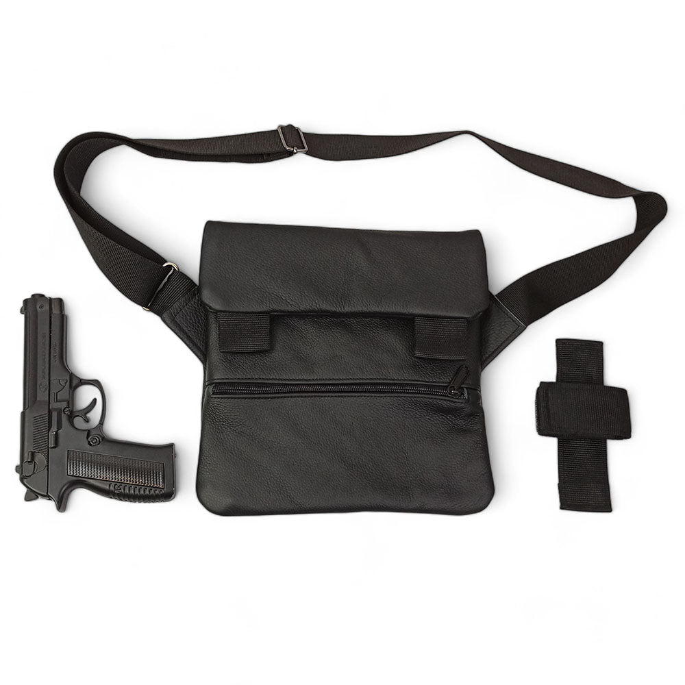 Набор 2В1. Кожаная сумка с кобурой + фонарик профессиональный POLICE BL-X71-P50