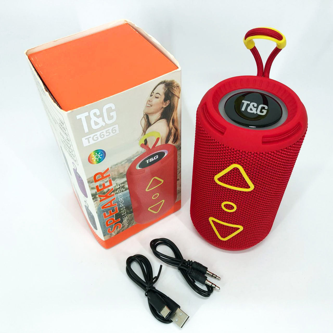 Bluetooth колонка портативная TG656 FM-радио, аккумуляторная колонка для музыки. Цвет: красный
