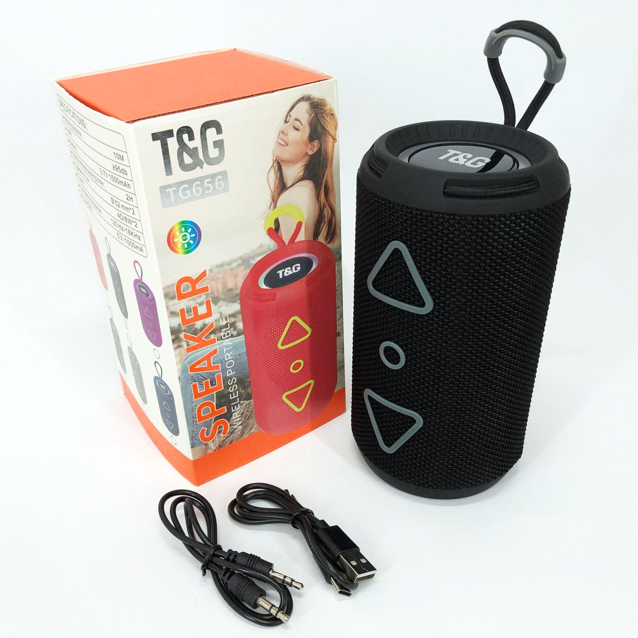 Bluetooth колонка портативная TG656 FM-радио, аккумуляторная колонка для музыки. Цвет: черный