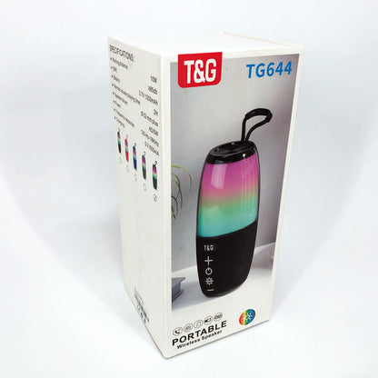 Портативная колонка TG644 5W с RGB подсветкой и ремешком, Беспроводная колонка мощная. Цвет: зеленый