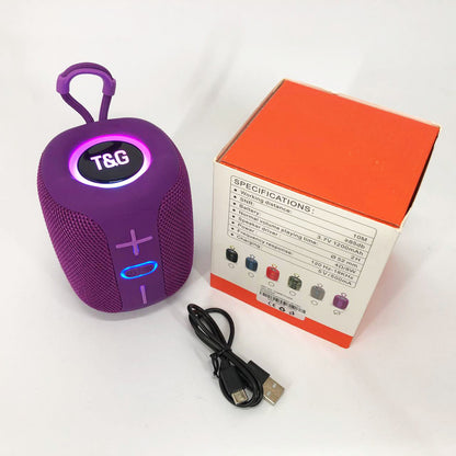 Портативная Bluetooth колонка TG658 8W с RGB подсветкой беспроводная портативная мощная. Цвет: фиолетовый