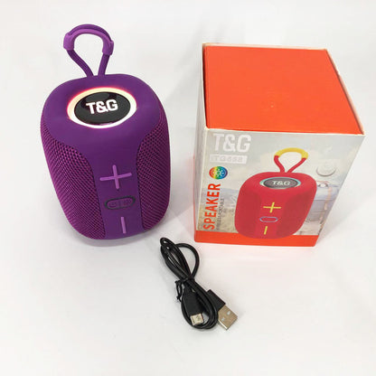 Портативная Bluetooth колонка TG658 8W с RGB подсветкой беспроводная портативная мощная. Цвет: фиолетовый