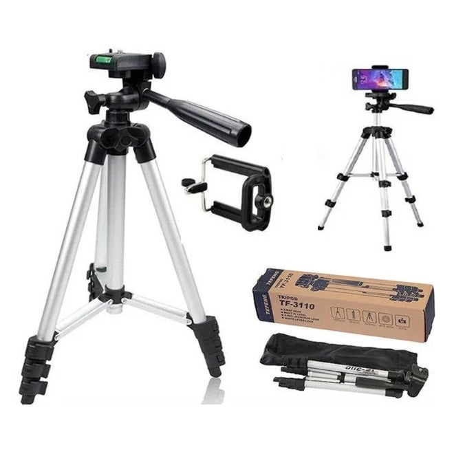 Штатив для телефона и фотоаппарата Tripod 3110 PRO портативный трипод 0,35-1.02м высота. Цвет: серебряный