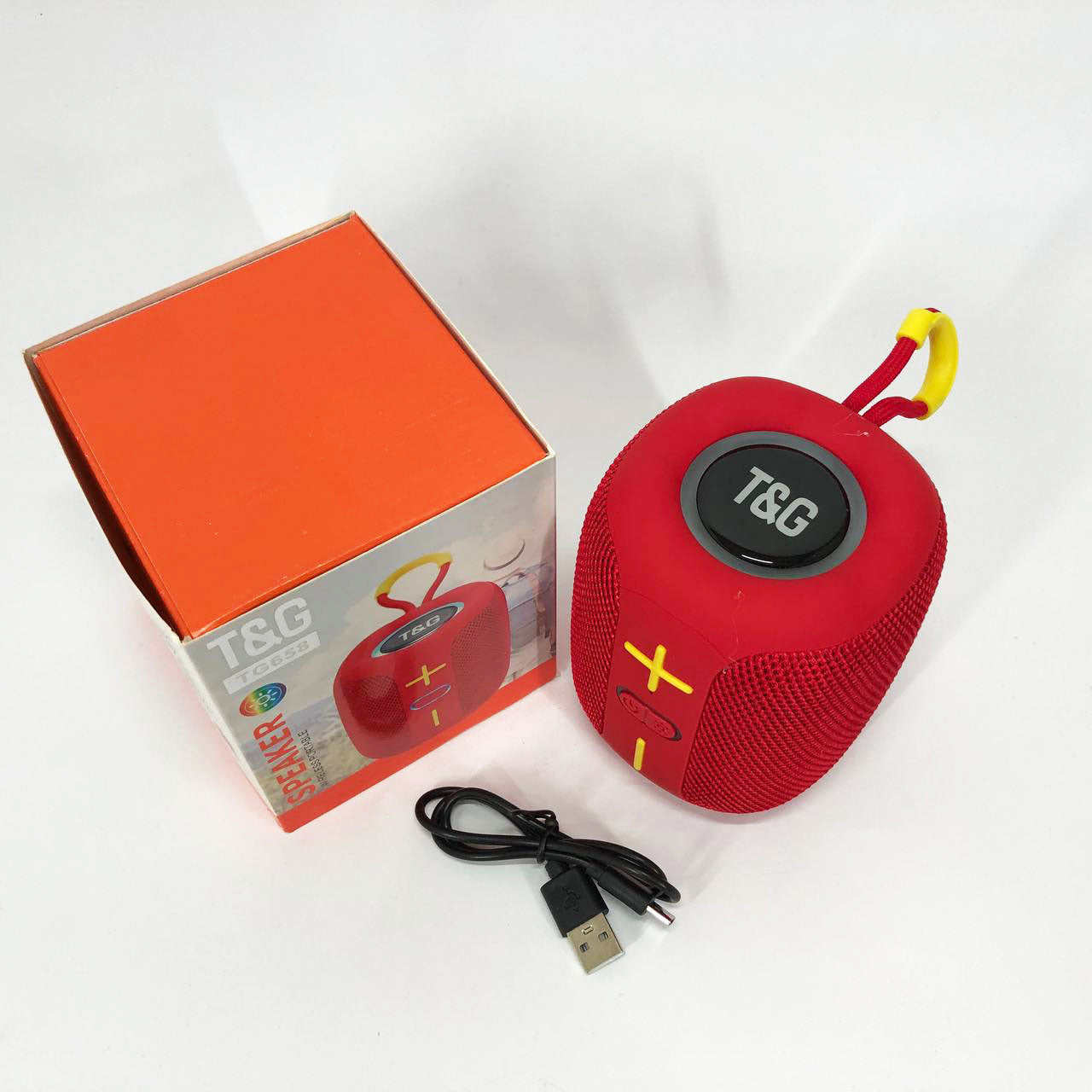 Портативная Bluetooth колонка TG658 8W с RGB подсветкой, колонка для вечеринки. Цвет: красный