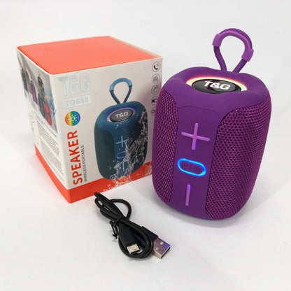 Портативная Bluetooth колонка TG658 8W с RGB подсветкой беспроводная портативная мощная. Цвет: фиолетовый