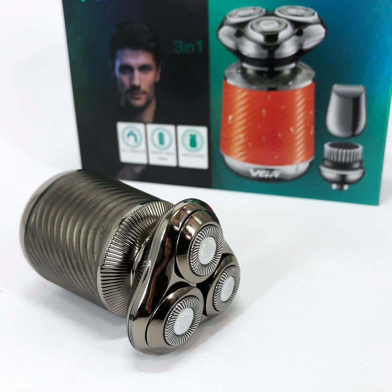 Электробритва VGR V-391, профессиональная электробритва, электробритва с насадками для бороды