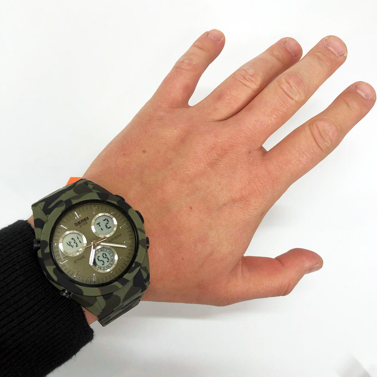 Часы наручные мужские SKMEI 2109CMGN, оригинальные мужские часы, военные мужские наручные часы зеленые