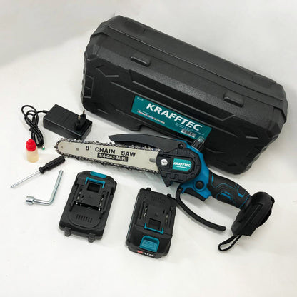 Аккумуляторная цепная мини пила 20 см в кейсе Krafftec (36V 4 Ач) + 2 аккумулятор и индикатором заряда