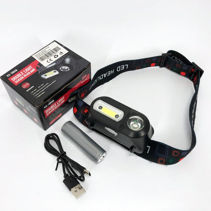 Фонарь налобный BL-1804A COB XPE с датчиком движения, Фонарь аккумуляторный для рыбалки