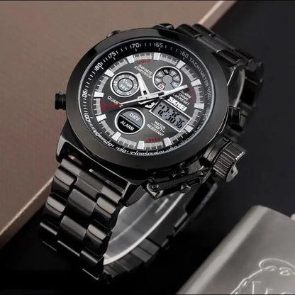 Часы наручные мужские SKMEI 1515BK BLACK, часы наручные электронные тактические. Цвет: черный